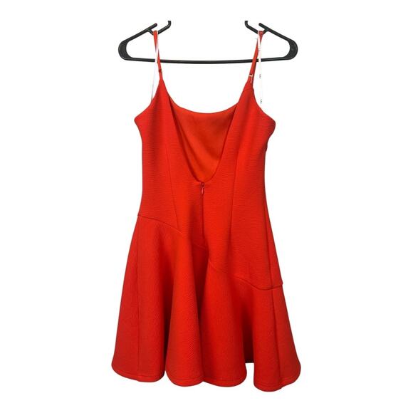 Lulus Our Last Dance Coral Red Ruffled Mini Dress Orange Asymmetrical Small - Picture 5 of 8